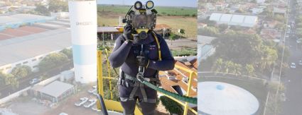Sanessol realiza limpeza de reservatórios com equipe de mergulhadores Sanessol realiza limpeza de reservatórios com equipe de mergulhadores